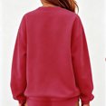 thumbnail image 3 of Women's Crew Neck Sweatshirt Fashion Rainbow Striped Outfits Color Block Loose Fit Casual Fall Pullover Tops,Long Sleeve Fleece Sweatshirts,Lightweight Cotton Workout Pullovers, 3 of 5