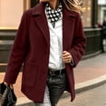 thumbnail image 2 of PBFRDSJ Women Winter Single Breasted Pea Coat Casual Notch Lapel Oversized Thicken Tweed Overcoat Mid Long Wool Blend Overcoat Jacket, 2 of 8
