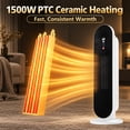thumbnail image 3 of SUGIFT 1500W Ceramic Tower Space Heater, 2 Heat Settings, Electric Indoor Heater for Large Rooms, White, 3 of 10
