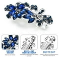 thumbnail image 2 of Vintage Sparkly Hair Barrettes, Decorative Hair Clips French Navy Blue Rhinestone Barrettes, Crystal Flower Hair Pins Hair Accessories for Women Girls, 2 of 4