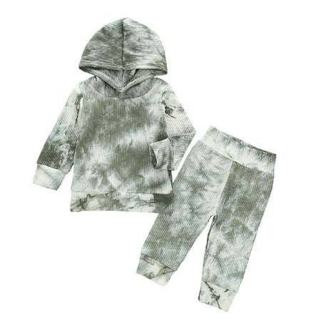 

Honeeladyy Winter Newborn Baby Boys Girls Long Sleeve Solid Tie-Dye Hoodie+Pants Outfits Clothes Green Sales Online