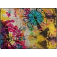 thumbnail image 3 of FREEAM Rainbow Tie Dye Vintage Area Rug 5'x7', Abstract Polyester Area Rug Mat for Living Dining Dorm Room Bedroom Home Decorative, 3 of 5