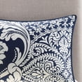 thumbnail image 3 of 7-Piece Luxury Comforter Set in Damask Indigo, Queen, 3 of 9