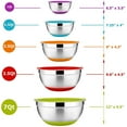 thumbnail image 5 of Walchoice Mixing Bowls with Lids Set of 5, Stainless Steel Nesting Bowls for Baking Serving Preparing, Include 7/3.5/2.5/2/1 QT Metal Bowls - Colorful, 5 of 7