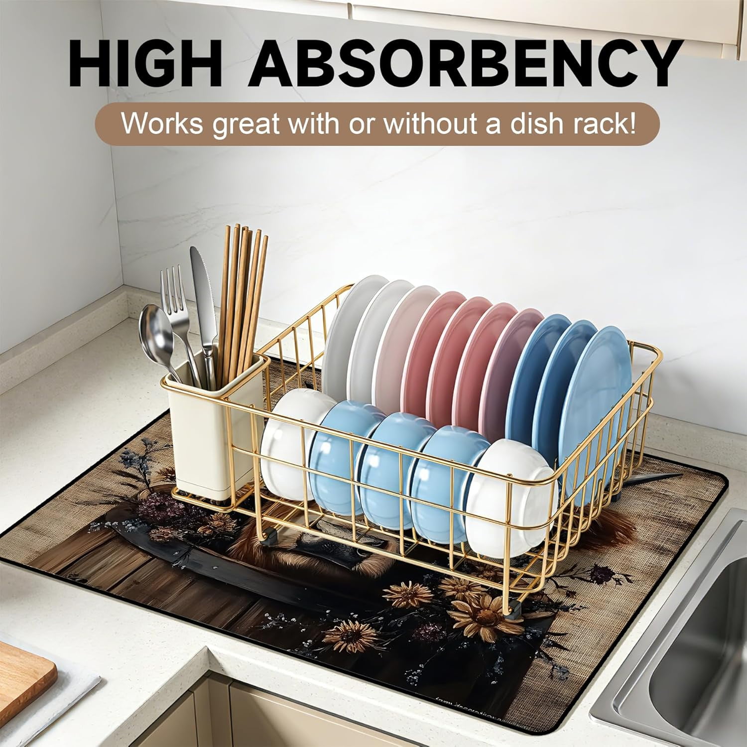 Stove Top Cover for Electric Stoves: All-in-One Heat-Resistant Protector Mat, Non-Slip Kitchen Counter Mat Cow Pattern 28''''x20''''