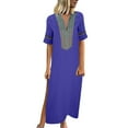 thumbnail image 1 of TIMIFIS Robe Longue Décontractée Sans Manches pour Femmes, Robe Maxi Fendue, Robe d'Invité de Mariage, Robe d'Été Florale, Robe de Plage Décontractée, Robe T-Shirt Décontractée, 1 of 4