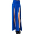 thumbnail image 5 of RABBITH Womens High Waist Sexy Double Slit Front Open Knit Maxi Long Skirt Solid Color P, 5 of 18