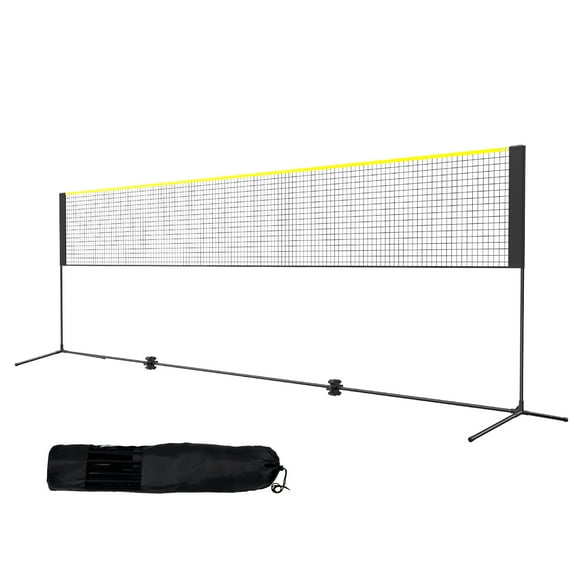 KFFKFF Multi-Sport Net Set, Adjustable Height for Badminton, 17ft Width, Foldable and Portable Design with Poles, Base, and Travel Bag, Ideal for Family Fun