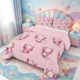 thumbnail image 2 of Manfei Watercolor Animal Axolotl King Size Comforter Sets,Cute Salamander Pattern Comforters King Size,Pink Reversible,3-Piece,1 Comforter and 2 Pillowcases, 2 of 7