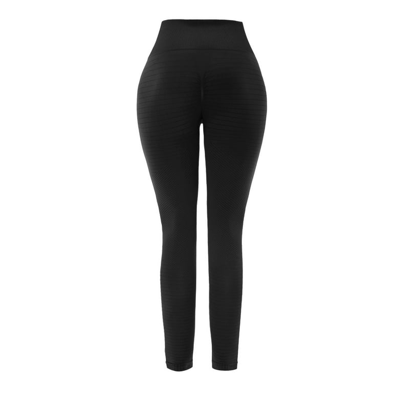Gubotare Yoga Pants Women's Plus Size Stretch Cotton Fold Over Waist Flare  Leg Yoga Pants,Black S