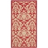 SAFAVIEH Courtyard Yvette Floral Indoor/Outdoor Area Rug, 2' x 3'7", Red/Natural
