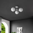 thumbnail image 6 of JONATHAN Y Olivier 23.5" 3-Light Bohemian Farmhouse Iron/Frosted Glass LED Semi Flush Mount, White, JYL7600D, 6 of 9