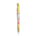 thumbnail image 4 of Wellingsale Ladies 14k Tri 3 Color Gold Polished Diamond Cut 2mm Tube Hoop Earrings (30 x 30 mm), 4 of 7