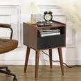 thumbnail image 6 of Yiwa Mid Century Modern Nightstand with Charging Station, Side Table with 2 Tiers Storage Space for Bedroom, Living Room, Walnut, 6 of 7