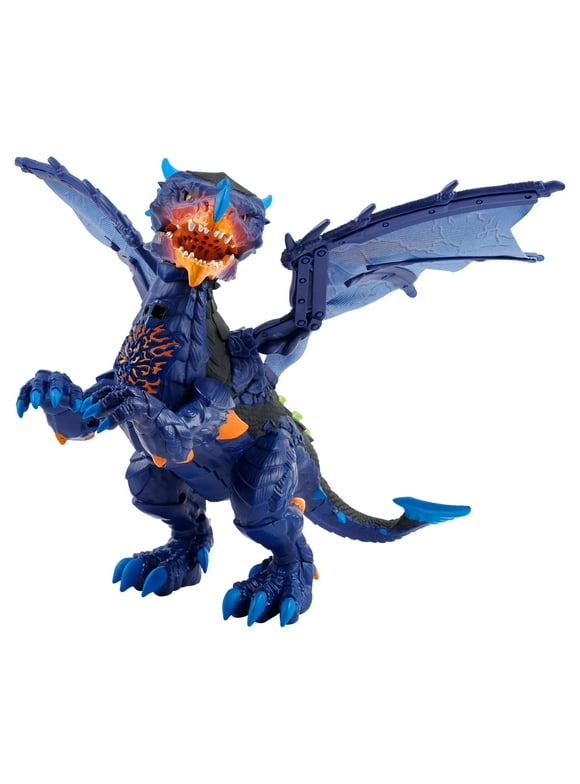 Untamed Legends Dragon - Vulcan (Dark Blue) - Interactive Toy