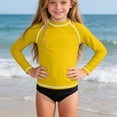 thumbnail image 4 of vdgthytj Kids Long Sleeve Tops Boys Girls Crewneck Raglan Shoulder Quick Dry Sun Protection Solid Sport Shirts(13-14 years,Yellow), 4 of 9