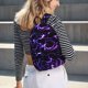 thumbnail image 5 of Disketp Galaxy Lightning print Canvas Backpack Lightweight Travel Daypack Student Rucksack Laptop Backpack-Medium, 5 of 5
