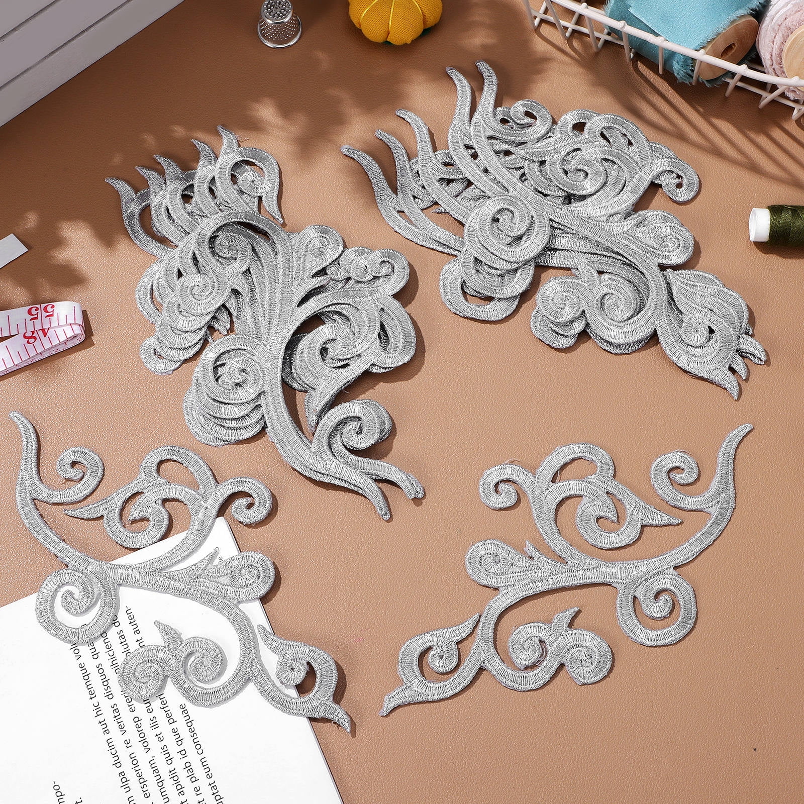 Hemoton 48 Pcs  Embroidery Patches Embroidered Appliques For Clothes Iron On Appliques Embroidery Stickers For Clothing Fabric Patches For Clothes