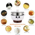 thumbnail image 2 of TOPCHANCES 4-in-1 Multi-Function Electric Skillet Wok Electric Cooker Hot Pot for Cook Rice Fried Noodles Stew Soup Steamed Fish Boiled Egg Small Non-Stick with Lid 110V (2.3L/2.8L/3.2L, with Steamer), 2 of 10