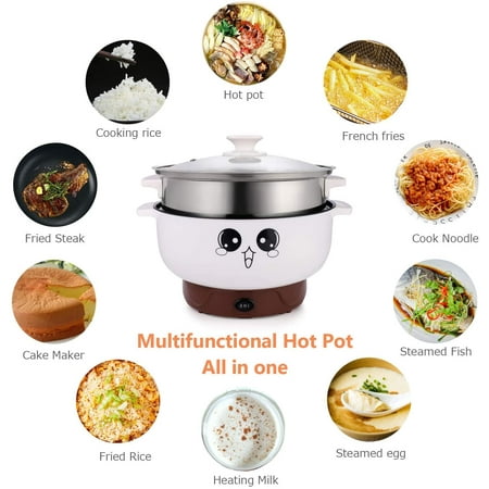 

Shanna Multifunctional Electric Skillet Hot Pot Non-Stick Cooker Frying Pan Shabu Pot Steamer (3.2L)