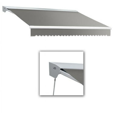 Awntech DTR10-US-G 10 ft. Destin Hood Right Motor with Remote Retractable Awning, Gray - 96 in.