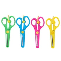 4pcs Plastic-Edge Safety Scissors Spring Mechanism Anti-Fatigue Crafting Tool 5.3x2.6in Multi-color Hand Office Use