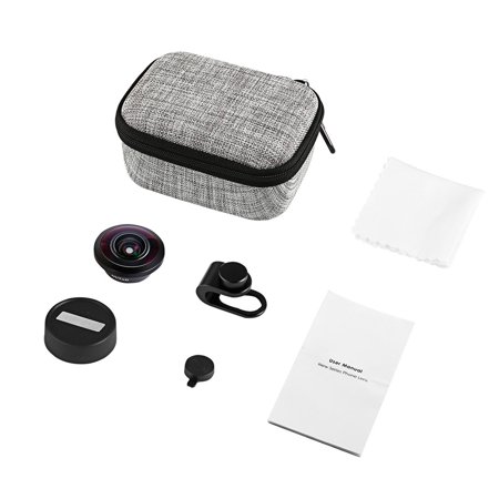 OUTAD 7.5mm 4K HD Super Wide Angle Lens Max 238 Degree for Clip-on Cell Phone Camera Lenses Kit for Samsung for Android