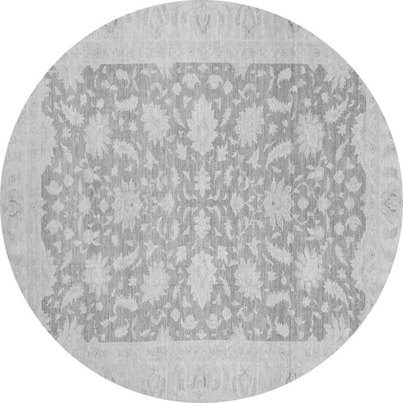 Ahgly Company Indoor Round Oriental Gray Traditional Area Rugs, 8' Round