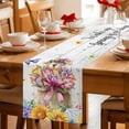 thumbnail image 5 of Spring Groundhog Table Runner 72 Inches, Watercolor Sunflower Botanical Vintage Bed Runner Dresser Scarves Tabletop for Indoor Outdoor Parties/Ceremony/Banquet, 14" x 72", 5 of 8