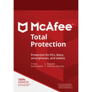 McAfee Total Protection 1-Year | 1-Device (Windows/Mac OS/Android/iOS)