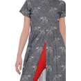 thumbnail image 4 of Moomaya Printed Short Sleeve Front Slit Tunic Dresses For Women Indian Clothing, 4 of 5