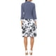 thumbnail image 3 of Conjunto de vestido y chaqueta de 2 piezas INSPIRE CHIC para mujer, vestido sin mangas de gasa con flores y conjunto de chaqueta de panel de contraste, talla XL, púrpura y blanco, 3 of 6