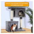 thumbnail image 3 of JTAOT Tall Cat Tree Tower - 33" Cat Tower for Indoor Cats - 2 Cat Condos, Sisal Cat Scratching Posts, with Large Plush Cat Perch - Cat Tree for Large Cats & Small, Cat Tree for Indoor Cats to Play, 3 of 7