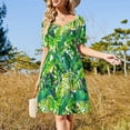 thumbnail image 4 of Vestido de verano de manga corta con estampado de arándanos para mujer, vestidos para fiesta de boda, 4 of 7