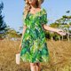 thumbnail image 4 of Vestido de verano de manga corta con estampado de arándanos para mujer, vestidos para fiesta de boda, 4 of 7