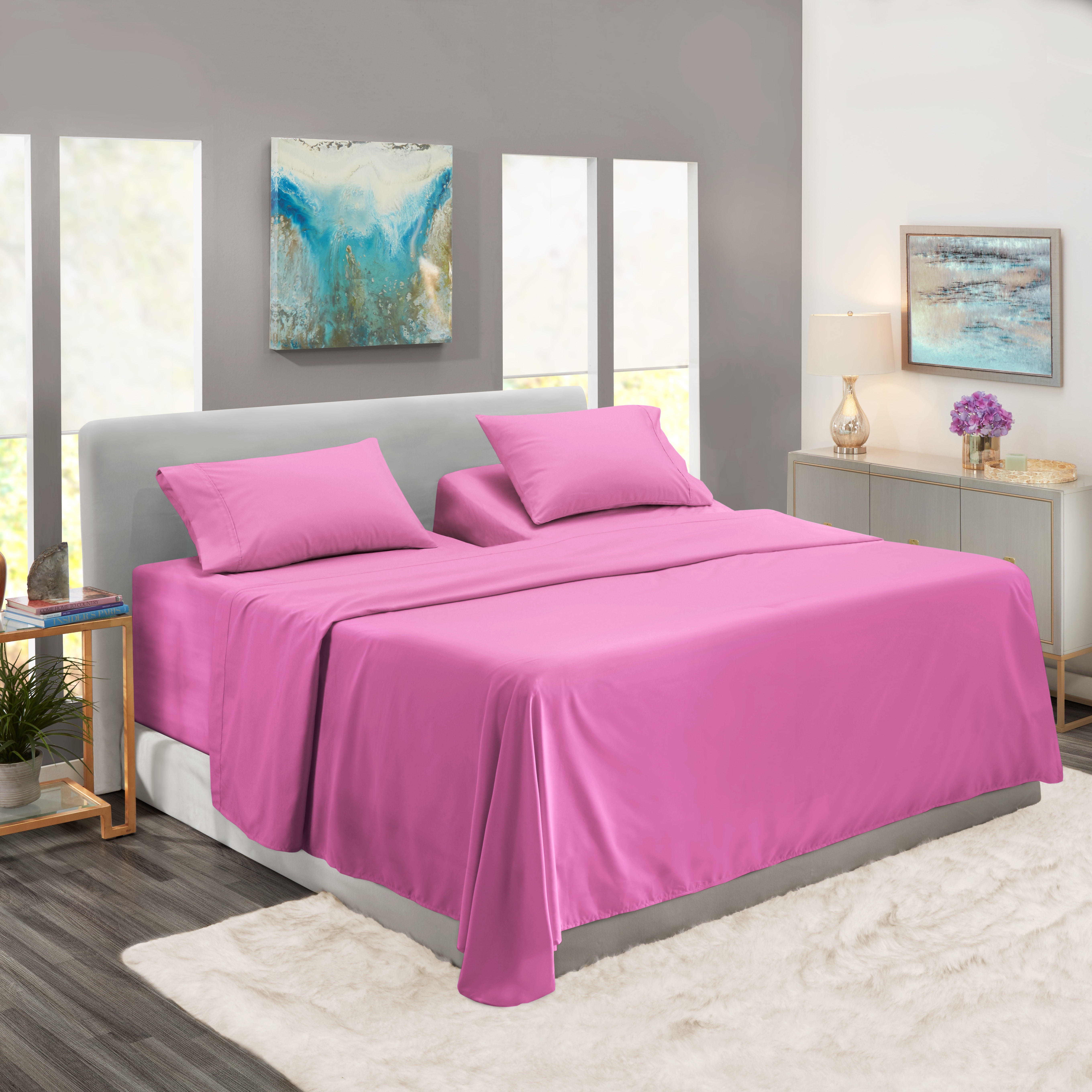 Parures de draps King à poche extra profonde pour matelas profond 18
