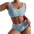 thumbnail image 1 of Conjuntos de bikinis de color sólido sin espalda de cintura alta dividida para mujer OAVQHLG3B Store lin121212, 1 of 3