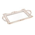 thumbnail image 1 of simhoa Mirrored Vanity Tray White for Dresser Perfume Desk Cosmetic Jewelry Organizer, 1 of 6