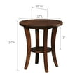 thumbnail image 5 of Leick Home Boa Solid Wood Round End Table with Shelf, Chocolate Oak, 5 of 15