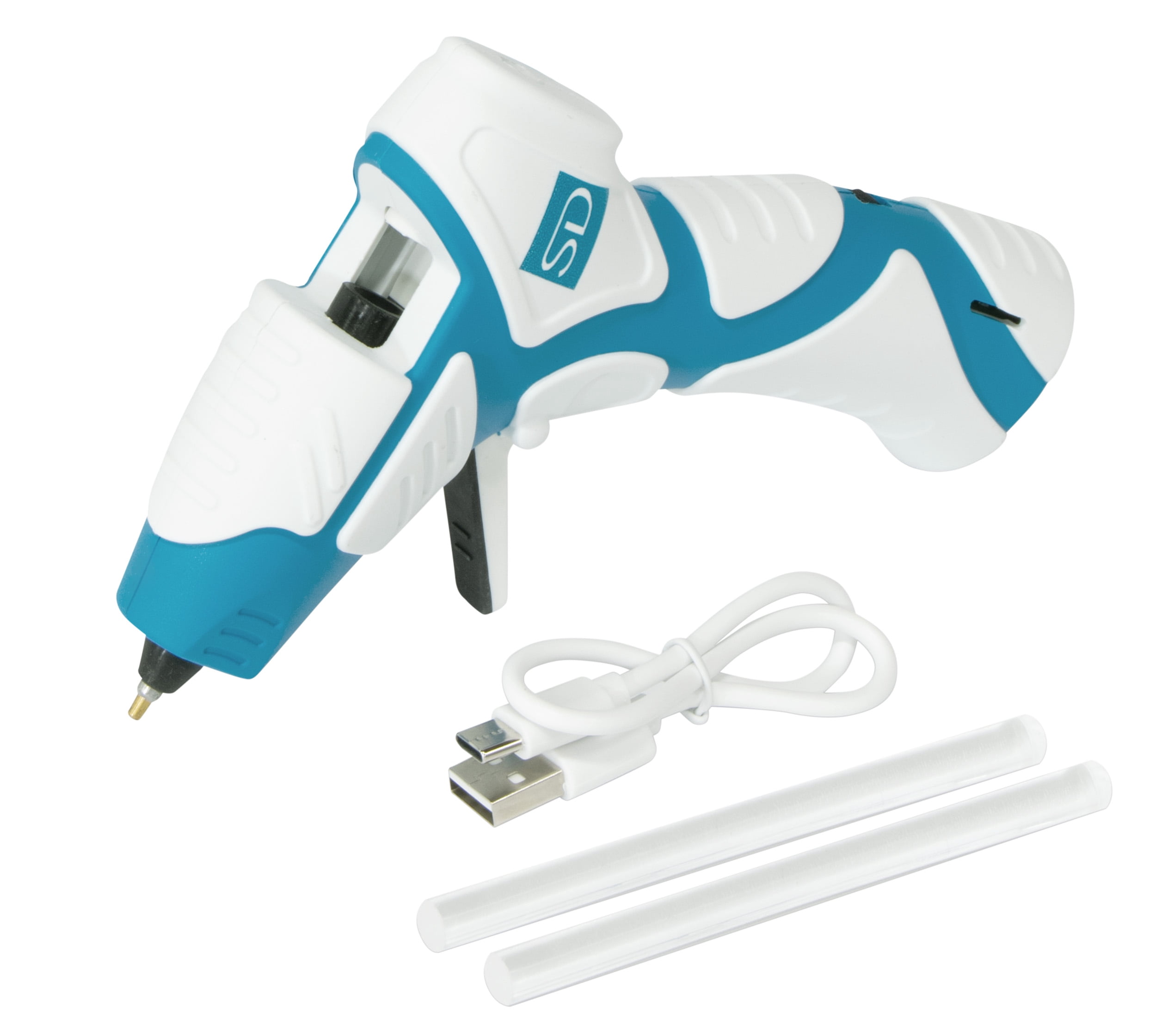 Mini Cordless Hot Glue Gun Precision Nozzle with LED Guiding Light, Anti-Drip (No Stand Needed)