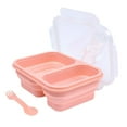 thumbnail image 2 of Dvkptbk Adult Folding Lunch Bin Silicone Folding Lunch Box Set Outdoor Camping Food Grade Lunch Box Adult Picnic Retortable Fruit C-Risper Compartment Lunch Box Storage & Organization, 2 of 8