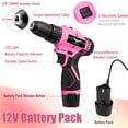 thumbnail image 4 of JENABOM Pink Tool Set for Women-12V Cordless Drill Kit, 151 Pcs Box With Hand Drill, Home Tool Kits , Perfect for Homeowner, DIY, 4 of 10