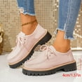 thumbnail image 7 of Rokment Womens Vintage Fashion Sneakers 2026 Spring Fall Suede Leather Lace up Chunky Mid Heel Casual Oxfords Dress Loafers Walking Shoes Light Pink Size 9, 7 of 7