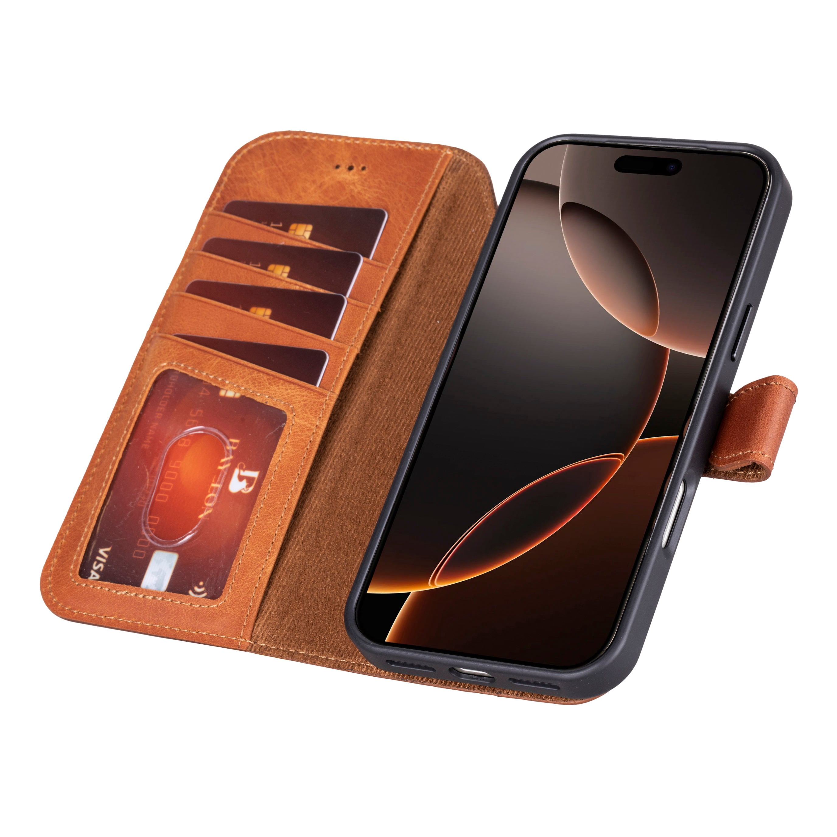 iPhone 17 Pro Detachable Leather Wallet Case - RFID, MagSafe Compatible