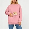 thumbnail image 5 of YAYUBA Cat Pouch Sweatshirts for Men Women Long Sleeve Kitten Puppy Holder Hoodies Front Large Pouch Pet Carrier Sweatshirt,Pink,XXL, 5 of 9