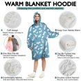 thumbnail image 5 of Wearable Oversized Blanket,Blue Cartoon Unicorn Cloud Flower Pattern Wearable Blanket Hoodie for Adults,Cozy Hooded Blankets with Super Pockets,Super Warm Fuzzy Pullover for Women & Men, 5 of 6