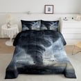 thumbnail image 3 of 3D Tornado Comforter Set for Teens Lightning Bedding Set Natural Disaster Bedding Home Decor Comforter Twin Tornado Pattern Quilted Duvet Set, 3 of 7