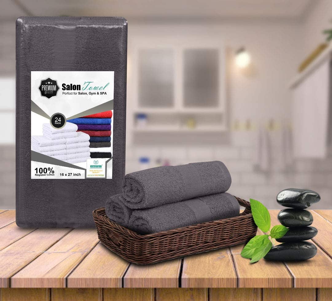 100% Cotton Hand Towels Bulk Pack of 12, 24, 120 Bleach Proof Salon Towels  16x27