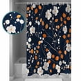 thumbnail image 3 of 72x78 Inch Shower Curtain Orange Flower Bathroom Decor Waterproof Fabric Bathtub Bath Curtains Decorative White Spring Pastoral Floral Navy Blue Extra Long Shower Curtain Set with Hooks, 3 of 6