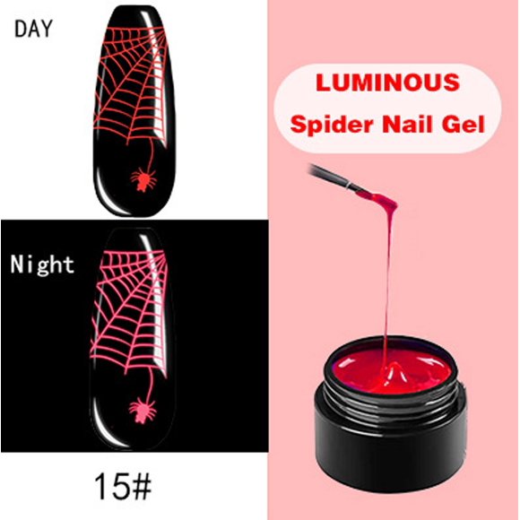 Pompotops Beauty Products Clearance,Women Beauty Gifts,Nail Luminous Spider Gel Nail Polish Neon Fluorescent Effect Gel 8ml
